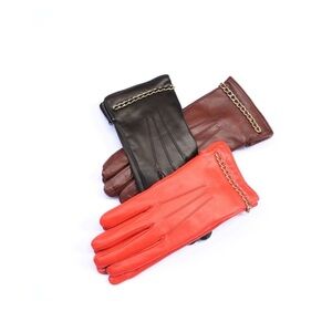Vince Camuto Vegan Leather Gloves in Brown (Size: M-L)